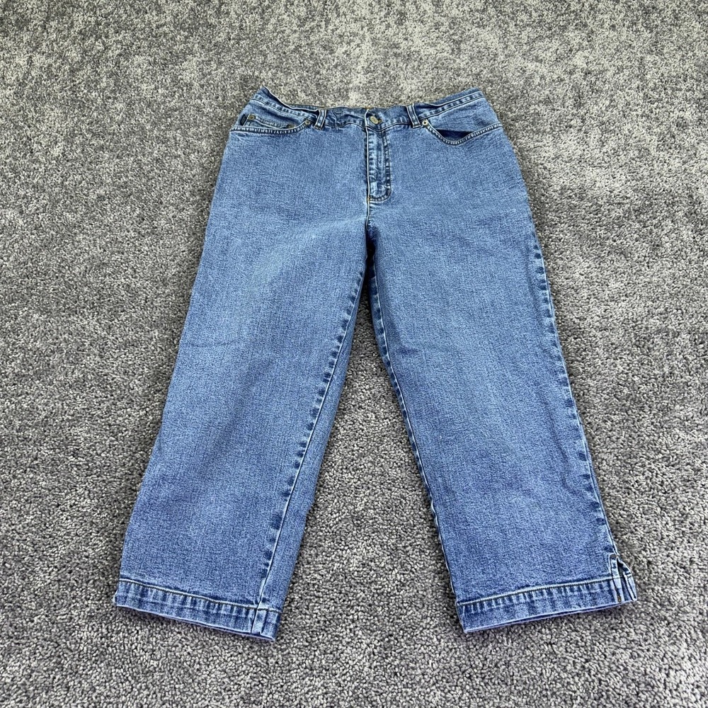 Lauren Ralph Lauren Jeans Womens 14 Blue High Rise Cropped Relaxed Stretch Denim